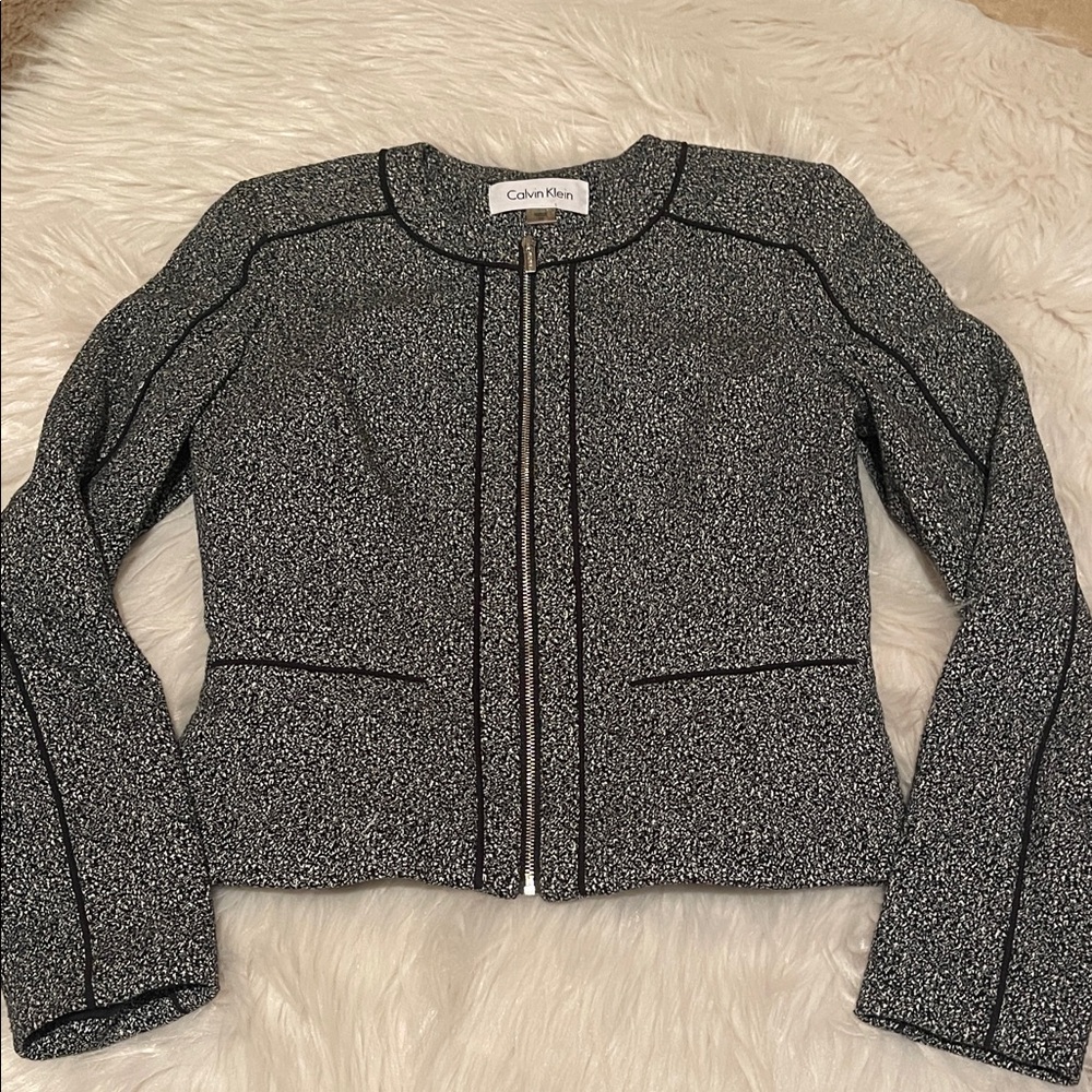 Calvin Klein Women's Black and White Blazer